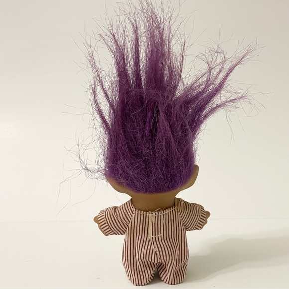 Vintage Ace Novelty Purple Jewel Pajamas Treasure Troll Doll - Picture 6 of 16